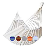 GOCAN Brazilian Double Hammock 2 Person Extra Large 220x150cm Total Length 330cm Load 300kg Canvas Cotton Hammock for Patio Porch ...