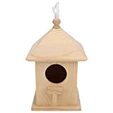 GOTOTOP Bird House in Legno Naturale, Bird House Nest Box Outdoor Hanging Birdhouse per Prato Giardino Parco