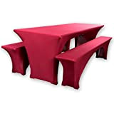 Gräfenstayn® Leopold - Copertura per tavolo elasticizzata, set da 3 pezzi, larghezza tavolo: 70 cm o 50 cm, a norma Standard 100 by ...