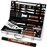 Grilliance Set di 26 accessori per barbecue in acciaio inox di alta qualità, set di posate da barbecue, perfetto come ...