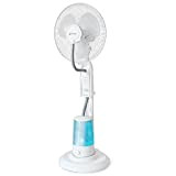 Grunkel Ventilatore con nebulizzatore, Telecomando e Oscillazione Orizzontale, Bianco, 60x5x15, Blu, 72 unità