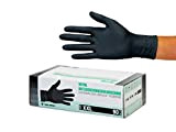 Guanti in Nitrile, 90 pezzi scatole (XXL, Nero), guanti da visita monouso, senza polvere, guanti per la pulizia, cucina sanitaria, ...