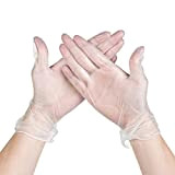 Hakka 100 guanti usa e getta in PVC trasparente, guanti usa e getta, guanti in plastica per cucina, ristorante
