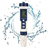 Haofy Tester dell'Acqua 5 in 1 Tester Multifunzionale della qualità dell'Acqua, TDS/EC/Salinità/PH/Misuratore di Temperatura Digitale per Acqua Potabile, Piscina, Acquario, ...