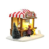 HelloCreate Ornamento natalizio Glowing Popcorn Wagon Decorazione Artigianale con Luce per Home Office Desktop