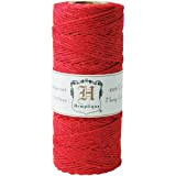 Hemptique - Rotolo di Corda di Canapa, 50 g, Colore: Rosso