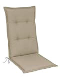 Herlag Florence P216011-2314MCT - Cuscino per sedia a schienale alto, colore: sabbia, imbottitura 100% schiuma di poliuretano + 100% ovatta ...