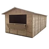 Home Idea Italia, Chiosco Box in Legno Market 330 x 604 cm 1 Anta Pavimento e Ardesia Inclusi