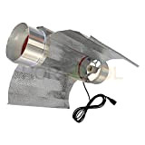 HORTOSOL Riflettore Cooltube 200mm x 690mm 8" per lampade E40 HPS MH con 4m cavo IEC