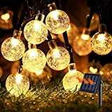HSYFUNA Luci Solari Esterno Giardino, 12M 100 LED Catena Luminosa Esterno di Crystal Globe, 8 Modalità Luci Natale Esterno Decorative ...