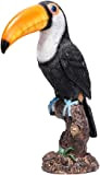 HXSCOO Statua di Tucano su Ceppo, sculture di Uccelli in Resina Scultura di Uccelli di Tucano for la Decorazione Domestica ...