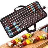 hzexun Marshmallow Roasting Sticks, Skewers Rotating Forks Set di 7 Bastoncini Hot Dog Fire Pit Outdoor Fireplace Campfire Accessori 42 ...