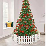 Ieve 4 pz bianco plastica recinzione decorazioni per albero di Natale Surround 4 x lunghezza 50 cm = 200 cm ...