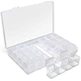 iGadgitz Home U7112 Scatola per Diamond Painting (28 slot) Storage Box Organizer Plastica Ricamo -Trasparente -1 Scatole
