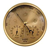 Igrometro del termometro per barometro meteorologico barometro, igrometro uso domestico montato a parete interno ed esterno con telaio in acciaio ...