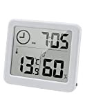 Igrometro Termometro per interni Schermo LCD grande da 3,2 pollici Monitor di Temperatura e umidità per Ambienti Termoigrometro con orologio ...