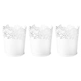 IKEA SAMVERKA - Set di 3 vasi in acciaio, 9 cm, colore: Bianco