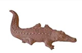 ILBOTTEGONE Coccodrillo in Terracotta da Giardino TERRAZZO Statua Animale SOPRAMMOBILE Arredamento