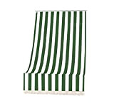 IlGruppone Tenda da Sole Tessuto Resistente per Esterno con Anelli Lavabile Frange Pizzo - Verde - 140x300 cm