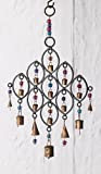 India Recycled Iron Bells & Glass Beads Wind Chime