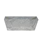 Ivyline Artstone Vaso da Fiori Contenitore da Balcone Ella, Resistente al Gelo e Leggero, Grigio, 37x17x17cm