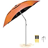 IYOKA Ombrellone Parasole da Esterno da Giardino da Spiaggia Arancia Protezione Solare UV Ombrellone da Spiaggia Grande ombrellone da Spiaggia