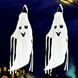 JIASHA Manica a Vento Fantasma di Halloween, 2 Pezzi Halloween Fantasma Windsocks Ghost Windsocks Bandiera Fantasma Decorazione Appesa di Halloween, ...