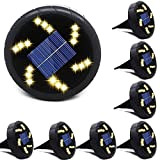 Jorft Luci solari Giardino esterno, 8 Pack 18 LED Lampade da terra impermeabili ad energia solare da terra Illuminazione paesaggistica ...