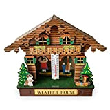 JOUSE Meteo casa, foresta tempo casa con e donna, chalet in legno barometro termometro e igrometro casa decorazione parete ornamenti