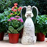 JY&WIN Ornamenti da Giardino Statua da Giardino in Composito di Cemento Scultura di Angelo del Sole per Giardino Decorazione da ...