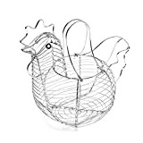 JYCRA Portauova di pollo, cesto per uova in filo metallico con design a forma di pollo, cestino per raccogliere uova ...