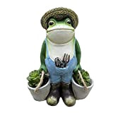 Kacniohen Rana Statua-Planter Mini Piante grasse Pot-Prato Frog Ornament-Giardino della Resina Frog Figurine Ornamento da Giardino