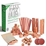 KALIGEN® - Antitarme in legno di cedro ✮ | Confezione da 50 | Anti tarme vestiti armadio | palline antitarme ...
