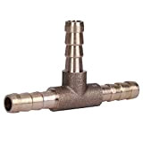 Keeso Barbed Barbed 3-way Tee Brown joiner tubing adattatore per carburante-aria-acqua-gasolio(6mm)