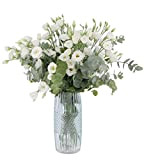 KENTIS - Bouquet di Lisianthus ed Eucalipto Veri - Mazzo di Fiori Freschi a Domicilio Regalo Compleanno Donna