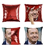 Kevin Spacey House of Cards_MA0209 Pillow Cover Sequin Mermaid Flip Reversible Cuscino Meme Emoji Actor Girls Boys Couch Office Sofa ...
