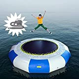 KHXJYC 10ft aufblasbares trampolin, spritzwassergeschütztes gepolstertes wassertrampolin aufblasbare wassertrampolin-schwimmplattform, geeignet für wassersport, mit luftpumpe