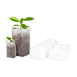 KINGLAKE 200 Pezzi Tessuto Non Tessuto Plant Seedling Sacchetti biodegradabili Grow Allevamento Borse (16 x 20 cm + 8 x 10 cm)