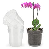KINGlAKE 6 pz 11.5 cm plastica pianta vaso di fiori duro vaso di orchidea trasparente giardinaggio vaso di fiori da ...
