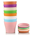 KINGLAKE 8 Pezzi 14cm Colorati vasi in plastica per Fiori, per Interni, per Ufficio e casa con vassoi, Multi