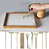 Kisbeibi Mini Set di rastrelli da Meditazione, Mini Kit di rastrello da Giardino Zen per Decorazione della tavola di casa, ...