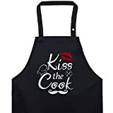 KISS The Cook Grembiule da cucina, divertente con scritta – Grembiule da cucina per fan del barbecue, grembiule regolabile con ...
