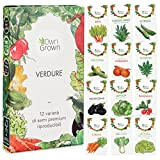 Kit semi di ortaggi: 12 varietà di semi da piantare per giardino, balcone o mini serra - sementi per orto ...