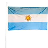 KliKil Bandiera Argentina 90x150cm - Tessuto esterno resistente alle intemperie 150x90cm con 2 occhielli metallici. Argentina Bandiera decorazioni da giardino