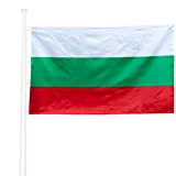 KliKil Bandiera Bulgara 90x150 cm - Tessuto da esterno resistente alle intemperie 150x90 cm con 2 occhielli metallici. Bulgaria Flag ...