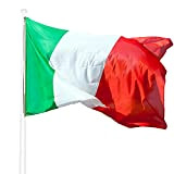 KliKil Bandiera Italia Tricolore -1 bandiera italiana in Poliestere Nautico Antivento, resistente alle intemperie 150x90 cm versione Premium 2021. Italian ...