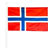KliKil Bandiera norvegese 90 x 150 cm - Tessuto esterno resistente alle intemperie 150 x 90 cm con 2 occhielli ...