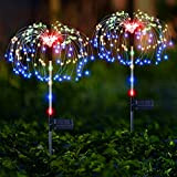 KOOPER,Confezione da 2 decorazioni natalizie solari per esterni, 125 LED colorate per fuochi d'artificio da giardino ad energia solare con ...