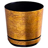 KORAD - Vaso da fiori con fori di drenaggio, di colore oro antico, 18 cm, in plastica di alta qualità, ...