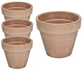 KOTARBAU® Set di 4 vasi da fiori in terracotta, color moka, diametro 13 cm, con bordo per interni e giardini